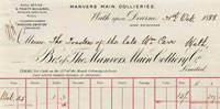 Manvers Main Bill Heading 1888
